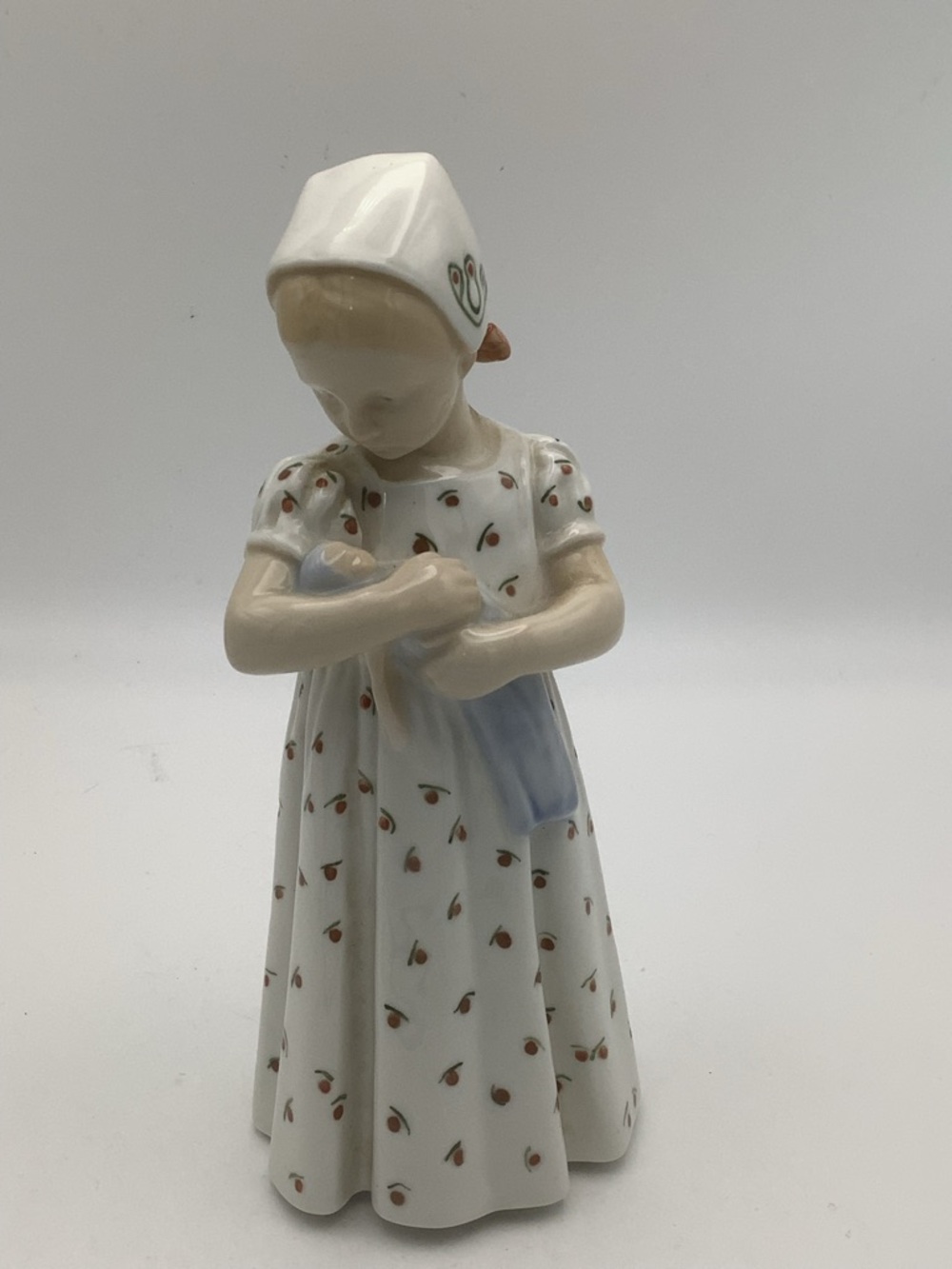 Vintage B& G Danish Porcelain Girl with Doll Figurine